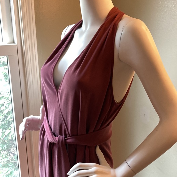 NWOT Halston Heritage Sz M Dusty Mauve Sleeveless Dress suede-like soft fabric - Picture 5 of 10